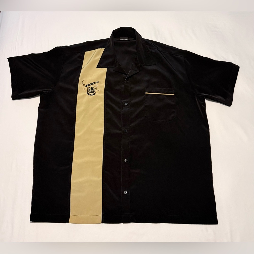 Black and Gold colored Guayabera Shirt -XL
